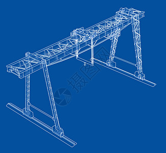 龙门吊 线框 矢量 EPS10 格式力量白色建筑师起重机工业草图裁剪技术建造铁轨图片
