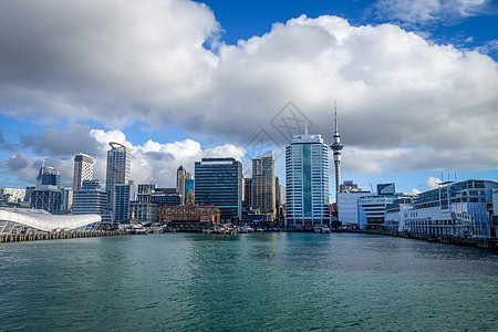 新西兰奥克兰的海观 新西兰海岸港口市中心景观海洋中心蓝色地标建筑天空图片