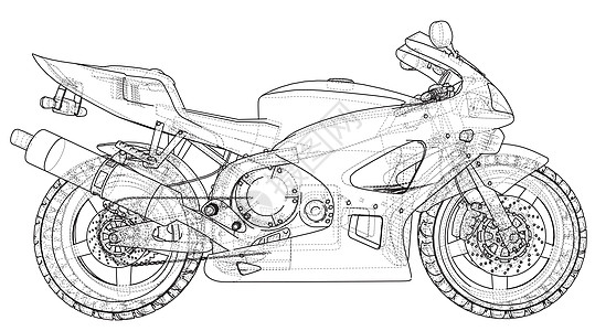 蓝图运动自行车  EPS10 格式 矢量创建的 3菜刀绘画插图摩托驾驶发动机运输引擎技术金属图片
