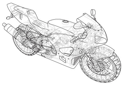 运动摩托车技术线框 矢量图 追踪图 3金属绘画驾驶头盔黑色旅行速度运输摩托车辆图片