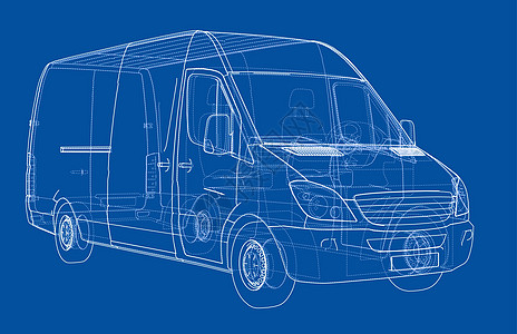 概念车 韦克托框架运输绘画插图汽车数字化技术草稿送货车辆图片