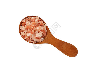 粉红色喜马拉雅盐的紧闭木勺勺营养氧化物烹饪调味品食物白色饮食美味美食水晶图片