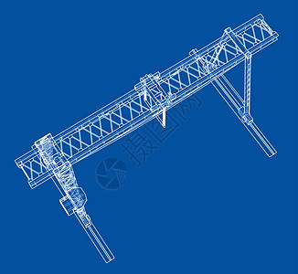 龙门吊 线框 矢量 EPS10 格式裁剪草图建筑师绳索工厂力量植物白色起重机铁轨图片