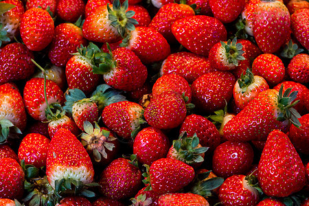 新鲜草莓的近身胶片图片
