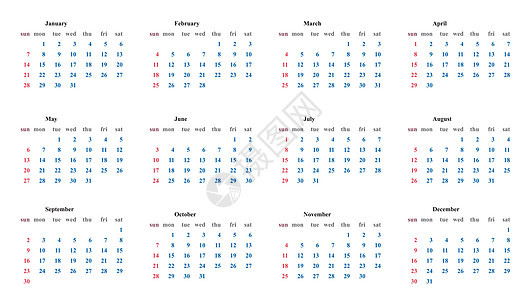 日历 2018 模板简单的计划者矢量设计白色数字年度时间飞机规划师季节办公室插图商业背景图片