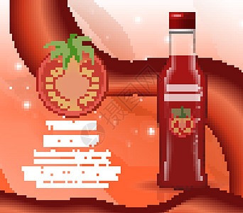 玻璃瓶中的番茄酱 3d 逼真风格  Papkrika 红酱辣椒 您的产品设计的模型 矢量图图片