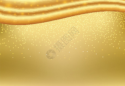 具有奢华金丝织物质感的金色背景图片