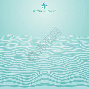 蓝色背景波浪条纹图案 R 上的抽象线条波图片