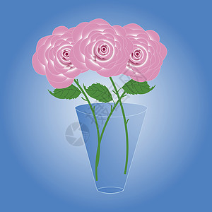 三朵美丽的玫瑰的花束图片