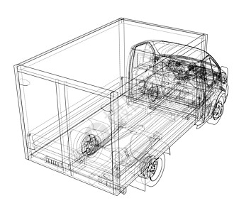 汽车后背箱概念车 韦克托驾驶车轮汽车技术运输车辆绘画货物框架插图插画
