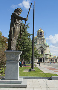 索非亚 保加利亚 亚历山大内夫斯基大教堂和撒尔塞缪尔纪念碑旅行建筑学城市历史教会文化地标旅游首都纪念碑图片