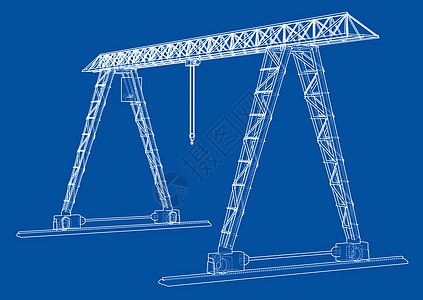 龙门吊 线框 矢量 EPS10 格式作坊运输技术黑色货运工业建造金属龙门架力量图片
