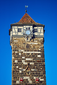 罗森堡塔台 勃德陶伯正方形建筑学旅行天空城市游客吸引力地标历史观光图片
