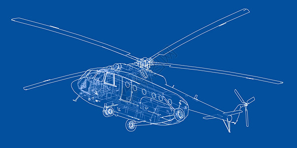 直升机工程图车辆航空数字工业打印螺旋桨草图维修蓝图技术图片