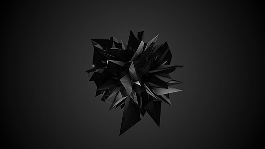 抽象的黑色分形几何元素多边形面孔折纸反射多面体水晶钻石边缘计算机三角形图片