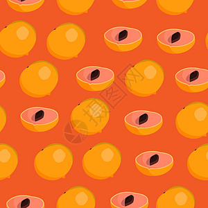 抽象的无缝背景设计布纹理与 abui 水果元素 具有小形状的创意无尽织物图案植物黄色金色果味生态橙子墙纸绿色异国果实图片