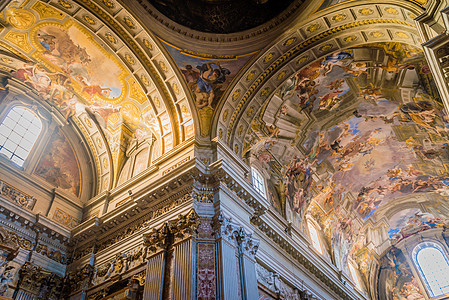 圣伊格纳齐奥教堂涂漆的天花板宗教建筑金子旅行圆顶博物馆艺术建筑学旅游教会图片