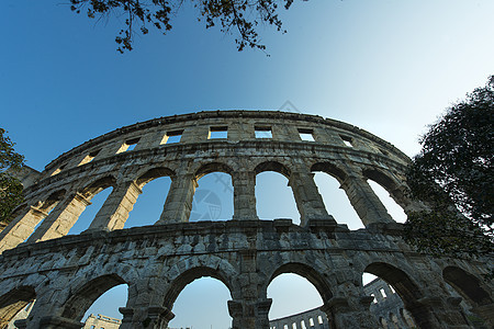 普拉的罗马安菲修院旅游城市旅行文化角斗士废墟石头历史性建筑圆圈图片