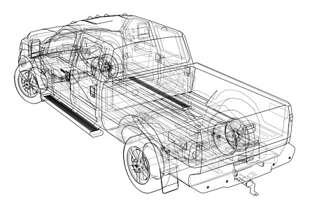 汽车 Suv 绘图轮廓 韦克托检查运输车辆绘画草稿卡车插图蓝图车轮越野车图片