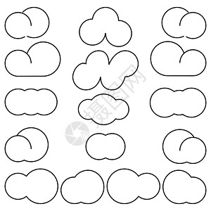 云不同的形状简单的样式气候蓝色插图空气天空多云气象框架白色图片