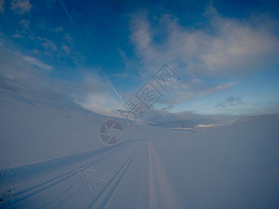 滑雪树木山脉仙境图片