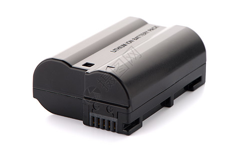 相机电池盒白色塑料细胞电池照片活力力量单反灰色背景图片