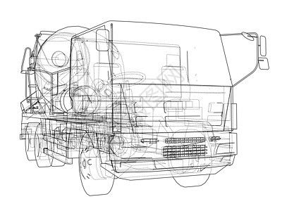 卡车搅拌机草图 韦克托建设者货车货物汽车混合器工业车轮活动草稿车辆背景图片