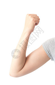 白色背景 卫生保健和医疗的近身妇女护臂c护理指甲手指身体手势手腕拇指化妆品女性手臂图片