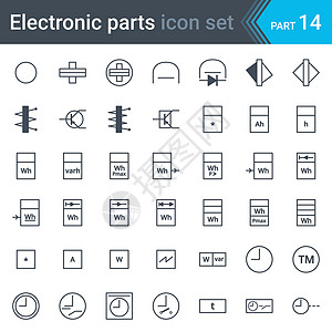 电气和电子电路图符号集电气仪器仪表记录器计数器积分器寄存器时钟和计时器背景图片
