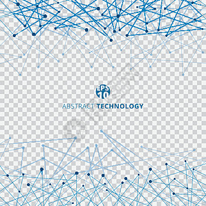 蓝网格和有透明后腹角点的抽象技术图片