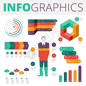 企业的信息图表设计元素紫色数据社会红色平面黄色白色绿色收藏金融图片