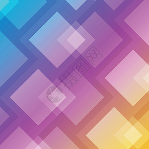 抽象几何方形在多彩背景上重叠图片