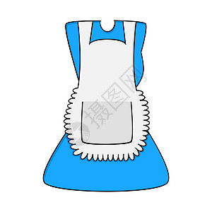 卡通蓝裙子 白背景上孤立的皮纳福尔(Pinafore)图片