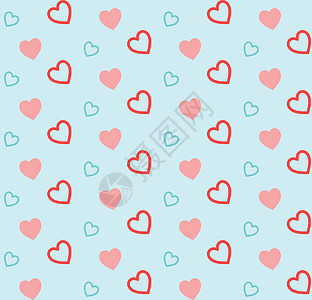 情人节的心型图案 矢量背景墙纸粉色插图红色背景图片
