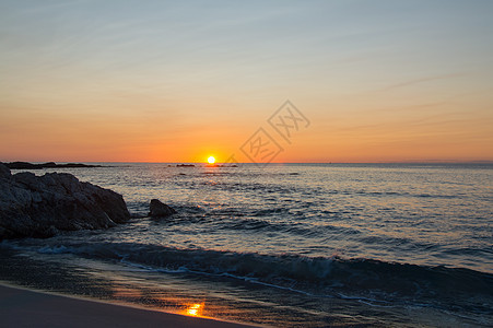 的日出太阳风景海洋岩石晴天天空蓝色热带自由人天堂图片