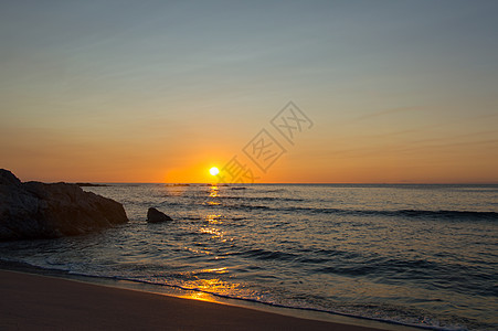 的日出天空海洋太阳热带海岸风景蓝色自由人旅行晴天图片