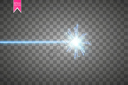 抽象的蓝色激光束 隔离在透明的黑色背景上 矢量图射线力量艺术插图光束照明星系安全火花闪光图片