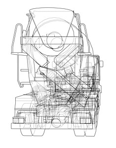 卡车搅拌机草图 韦克托车辆建筑车轮技术建造混合器机器工业货物卡车图片