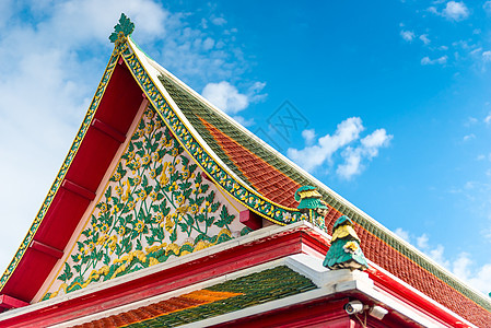 美丽的细节泰国建筑屋顶特写图片