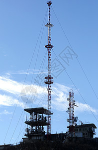 红白电视中继器工程收音机基础设施网络卫星桅杆广播发射机频率传播图片