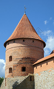 维尔纽斯附近特拉凯堡塔博物馆地标文化历史性城堡场景国家阳光天空旅行图片