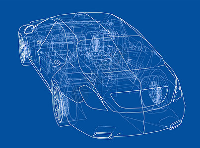 概念车 韦克托车辆插图陈列室汽车框架运输数字化工程车轮草稿图片