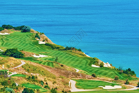海滨高尔夫高尔夫球场土地球道环境地面海滨草地高尔夫球场地掩体生态图片