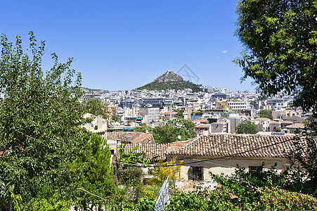 雅典卫城建筑学景点中心石屋蓝天街道历史性建筑物天空屋顶图片