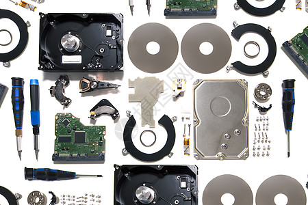 已拆卸的硬盘驱动器技术损害电子驾驶白色硬盘服务贮存创新磁盘图片