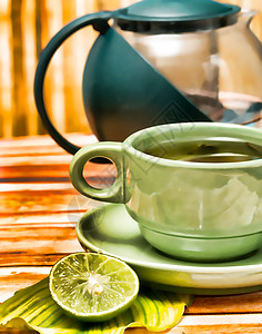餐厅和咖啡厅的茶叶刷新代表食堂咖啡馆绿茶点心咖啡店水果青柠茶点图片