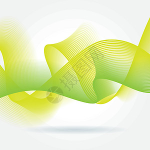 抽象多彩几何波浪背景白色插图曲线绿色流动海浪黄色运动图片