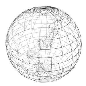 地球轮廓  3 的矢量渲染全球技术互联网白色电脑旅行大陆行星艺术网络图片