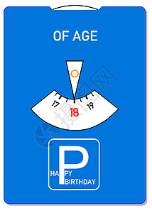 年龄贺卡生日成人问候卡片蓝色概念问候语象征数字图片