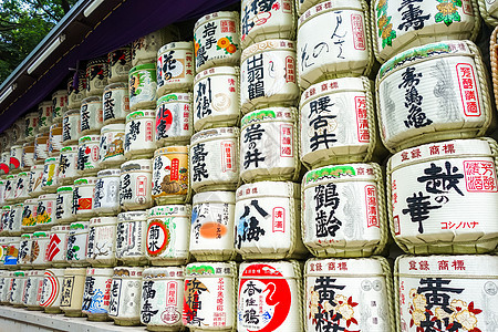 日本东京Yyoogi公园的Kazaridaru桶神道文化旅游宗教神社代代木寺庙传统酒精佛教徒图片